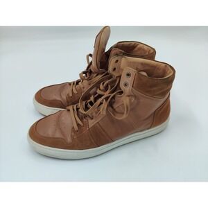 Greats Mens High Top Sneakers Sz 14 Brown Leather Suede‎ Casual Fashion Shoes